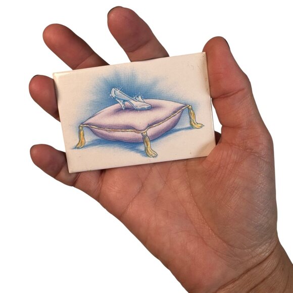 Vintage Cinderella Glass Slipper 2" x 3" Fridge Magnet Princess Disneyland Parks - Picture 3 of 3